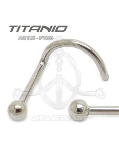 Nostril bola titanio crudo. 0.8x7 2