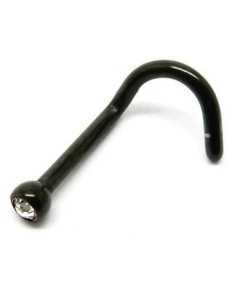Nostril de titanio negro con joya