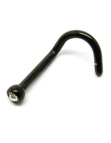 Nostril de titanio negro con joya