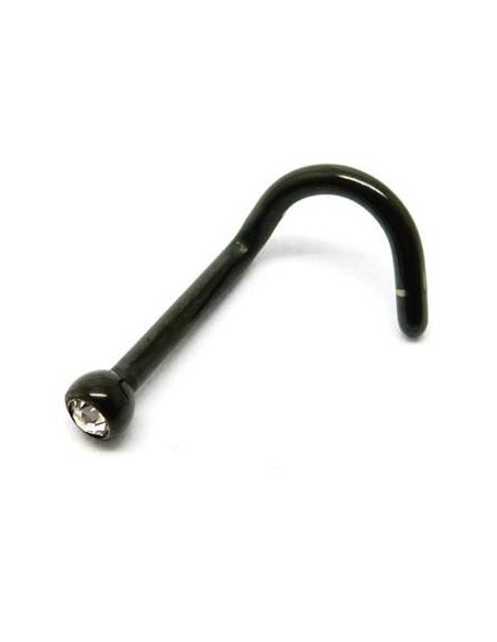 Nostril de titanio negro con joya Nostril de titanio negro con joya