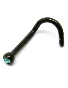 Nostril de titanio negro con joya 2