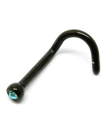 Nostril de titanio negro con joya