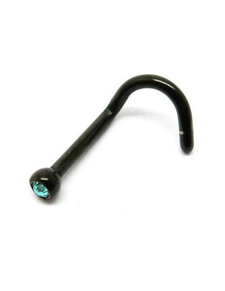 Nostril de titanio negro con joya Nostril de titanio negro con joya