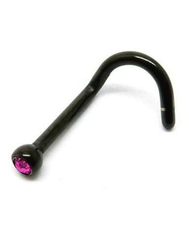 Nostril de titanio negro con joya
