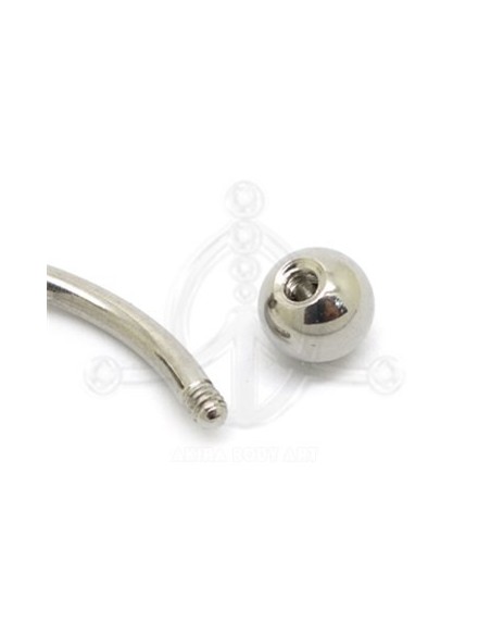 Banana ombligo acero 316L