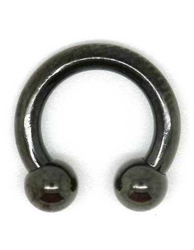 Circular barbel acero negro