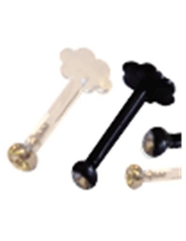 Labret con joya y base en forma de flor