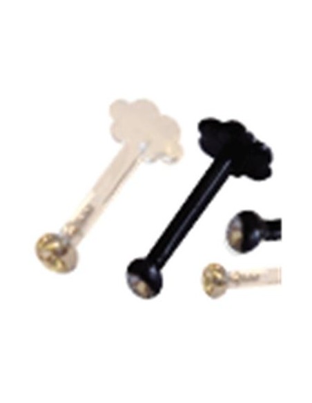 Labret con joya y base en forma de flor Labret con joya y base en forma de flor