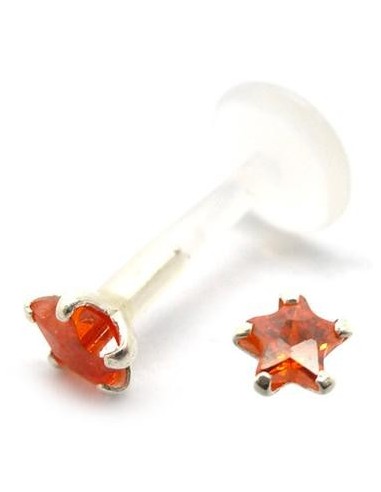 Labret Bio-Plást estrella joya engarzada