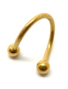 Espiral de titanio anodizado en oro 2