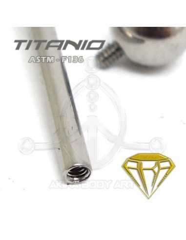 Barbell Titanio. Rosca Interna