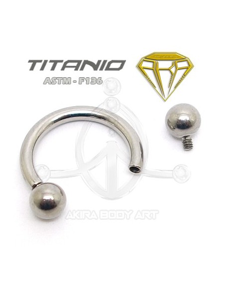 Circular Barbell Titanio. Rosca Interna Circular Barbell Titanio. Rosca Interna
