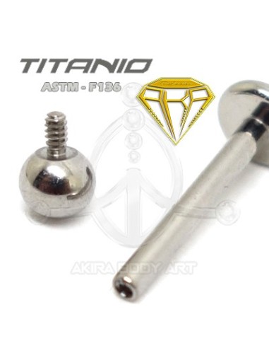 Labret Titanio. Rosca Interna