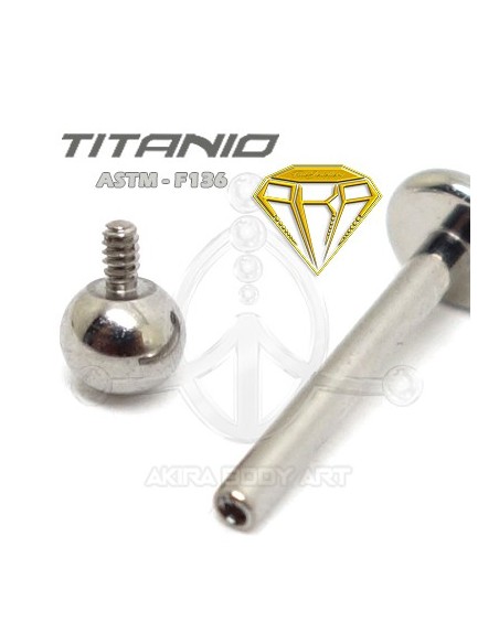 Labret Titanio. Rosca Interna Labret Titanio. Rosca Interna