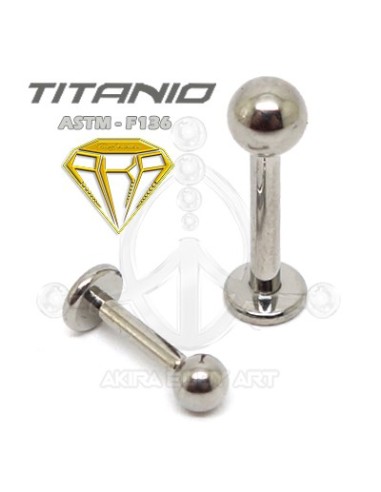 Labret Titanio. Rosca Interna