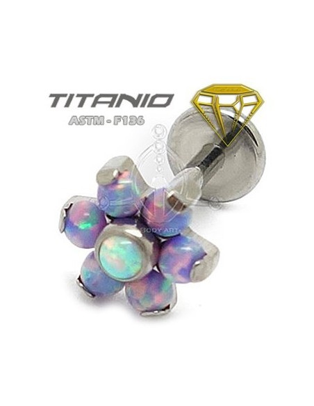 Labret Titanio FLOR Opalo