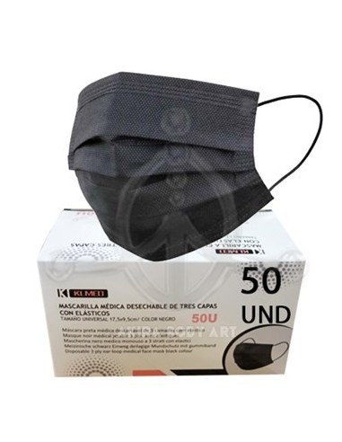 Mascarillas NEGRAS 3-capas