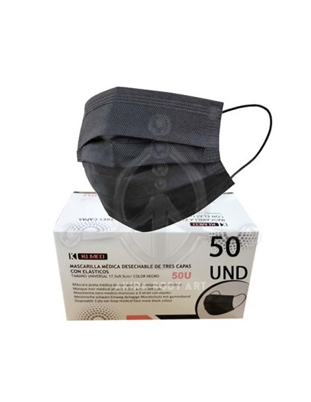 Mascarillas NEGRAS 3-capas Mascarillas NEGRAS 3-capas