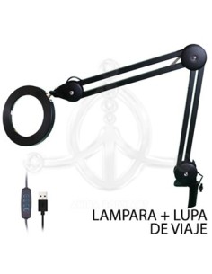 Lámpara-Lupa USB negra