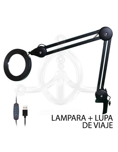 Lámpara-Lupa USB negra