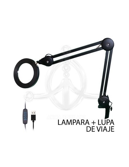 Lámpara-Lupa USB negra Lámpara-Lupa USB negra