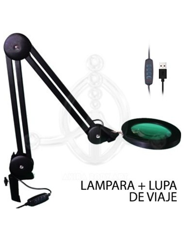 Lámpara-Lupa USB negra