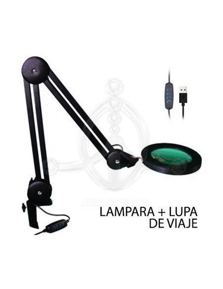 Lámpara-Lupa USB negra Lámpara-Lupa USB negra