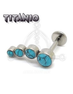 Tragus rosca interna G23 azulita turquesa.