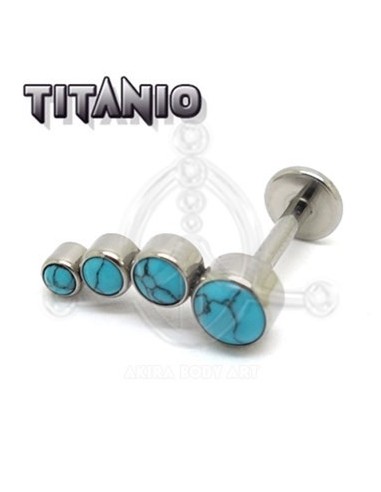 Tragus rosca interna G23 azulita turquesa.
