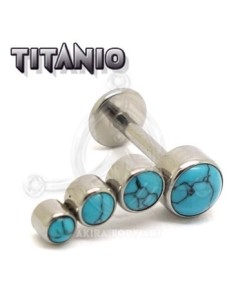 Tragus rosca interna G23 azulita turquesa. 2