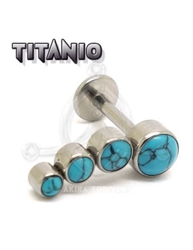 Tragus rosca interna G23 azulita turquesa.