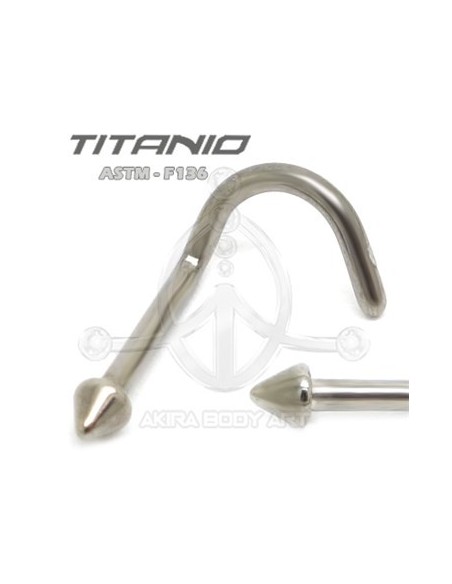 Nostril de titanio crudo con pincho.