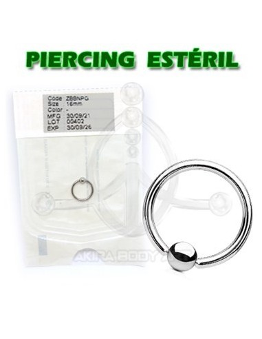 BCR Aro en acero 316L con una bola (ESTÉRIL)