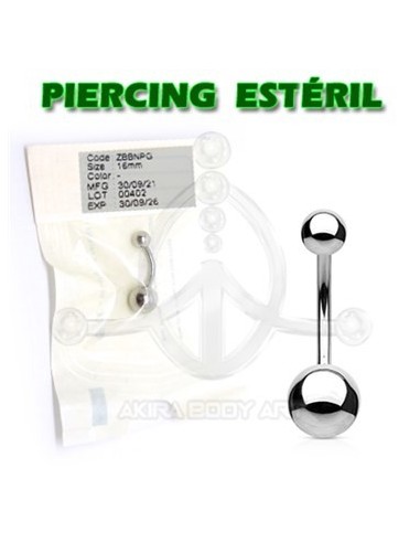Banana ombligo acero 316L (ESTÉRIL)