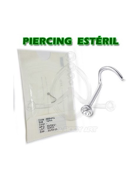 Nostril en acero 316L con Joya (ESTERIL)