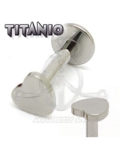 Labret titanio ROSCA INTERNA - CORAZÓN