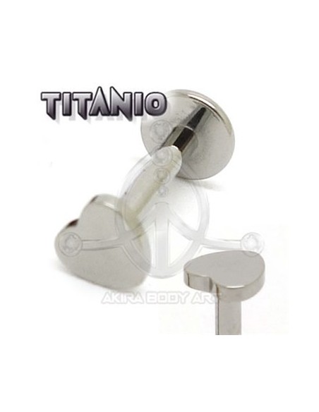 Labret titanio ROSCA INTERNA - CORAZÓN