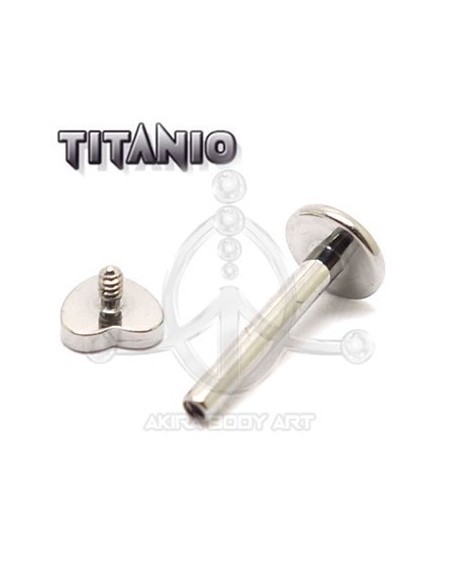 Labret titanio ROSCA INTERNA - CORAZÓN