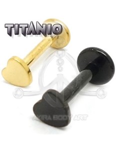 Labret titanio ROSCA INTERNA - CORAZÓN