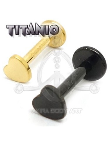Labret titanio ROSCA INTERNA - CORAZÓN