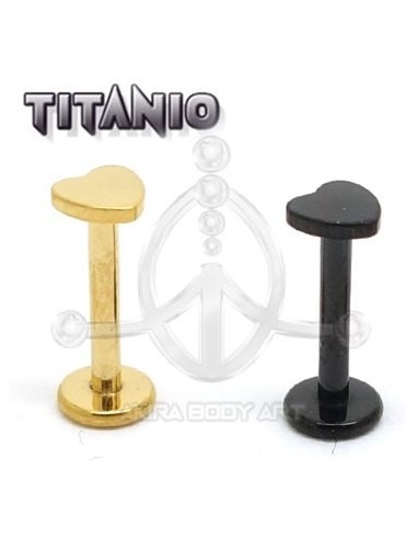 Labret titanio ROSCA INTERNA - CORAZÓN