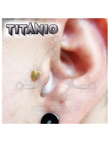 Labret titanio ROSCA INTERNA - CORAZÓN