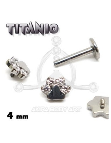 Labret titanio ROSCA INTERNA - HUELLA