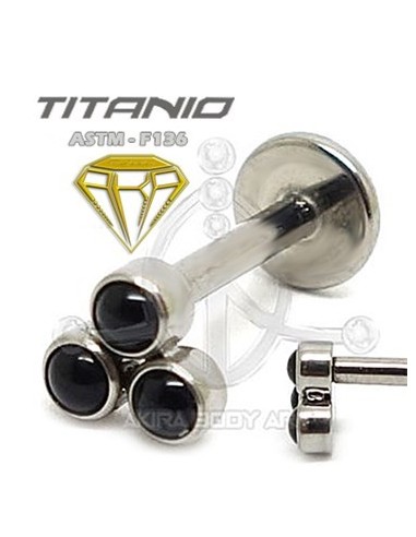 Labret titanio ROSCA INTERNA – Joyas negras