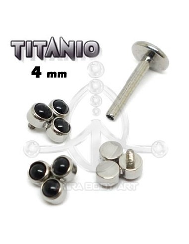 Labret titanio ROSCA INTERNA – Joyas negras