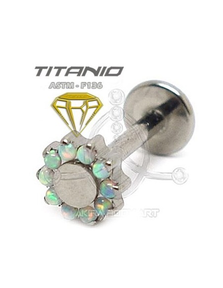 Labret titanio ROSCA INTERNA - Flor ópalo Labret titanio ROSCA INTERNA - Flor ópalo