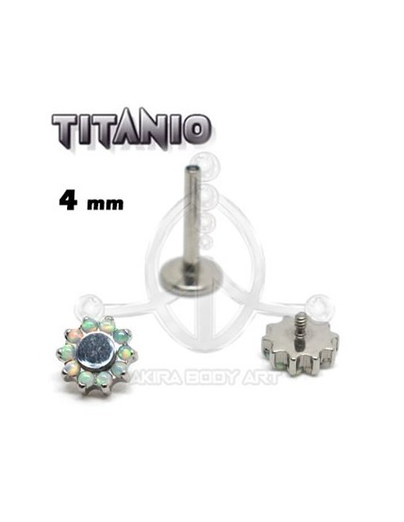Labret titanio ROSCA INTERNA - Flor ópalo Labret titanio ROSCA INTERNA - Flor ópalo