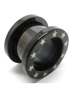 Dilatador rosca Acero Negro estrellas