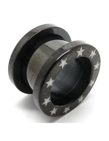 Dilatador rosca Acero Negro estrellas