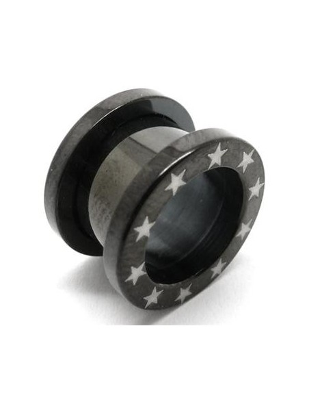 Dilatador rosca Acero Negro estrellas Dilatador rosca Acero Negro estrellas